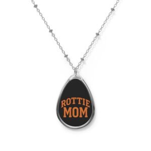 9732986622905578271_2048-3.jpeg Rottie Mom Oval Necklace — Stainless Rottie Lover Pendant
