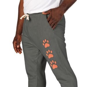 3 Paws Joggers — Cozy Fleece Sweatpants with Orange Paw