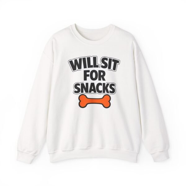Will Sit for Snacks Funny Dog Bone Crewneck