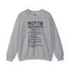 10538437075803869002_2048.jpeg Rottie Security™ "Funny Task List" Light Color Crewneck Sweatshirt