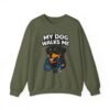10612913883105919218_2048.jpeg My Dog Walks Me Sweatshirt — Funny Rottweiler Dog Lover Crewneck