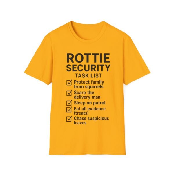 112301642262984220_2048-1.jpeg Rottie Security Task List T-Shirt — Funny Rottweiler Dog Lover Tee LTC