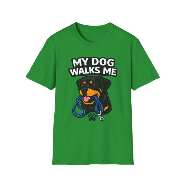 11284340521909303980_2048.jpeg My Dog Walks Me T‑Shirt — Funny Rottweiler Pet Owner Tee