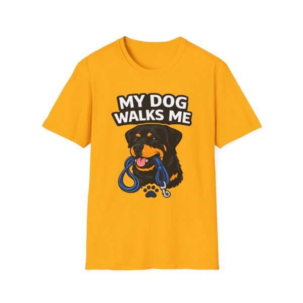 11718360810552661555_2048.jpeg My Dog Walks Me T‑Shirt — Funny Rottweiler Pet Owner Tee