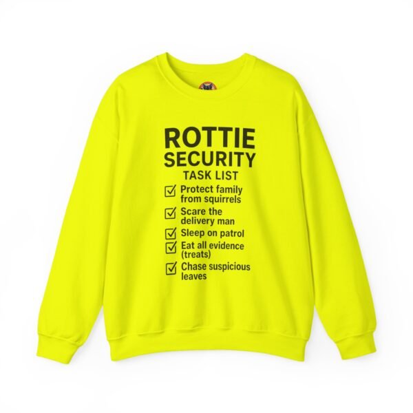 11882295602711821074_2048.jpeg Rottie Security™ "Funny Task List" Light Color Crewneck Sweatshirt