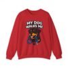 12616872567381134626_2048.jpeg My Dog Walks Me Sweatshirt — Funny Rottweiler Dog Lover Crewneck