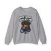 12652763243866051618_2048.jpeg My Dog Walks Me Sweatshirt — Funny Rottweiler Dog Lover Crewneck