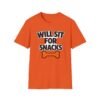 12881513084801628111_2048.jpeg Will Sit For Snacks T-Shirt — Funny Dog Lover Tee with Bone Graphic