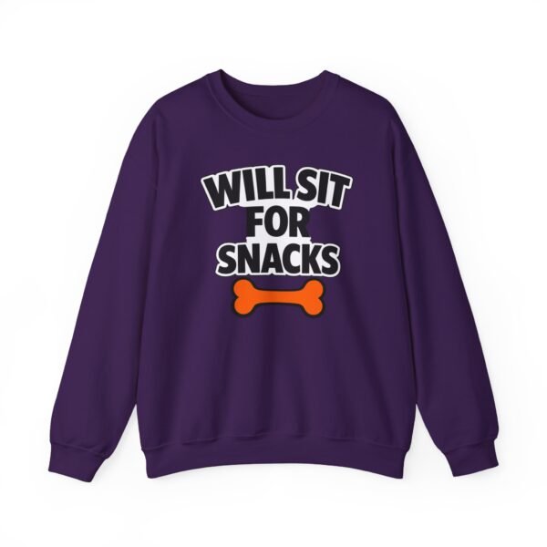 Will Sit for Snacks Funny Dog Bone Crewneck