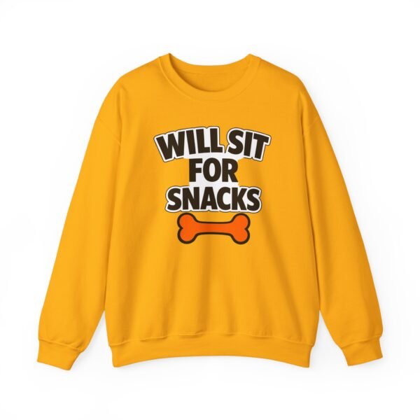 Will Sit for Snacks Funny Dog Bone Crewneck