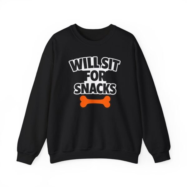Will Sit for Snacks Funny Dog Bone Crewneck