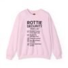 14929124507413006869_2048.jpeg Rottie Security™ "Funny Task List" Light Color Crewneck Sweatshirt