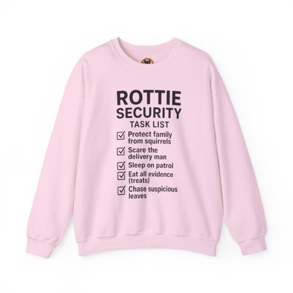 14929124507413006869_2048.jpeg Rottie Security™ "Funny Task List" Light Color Crewneck Sweatshirt