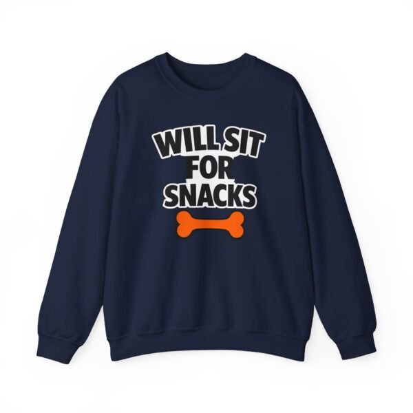 Will Sit for Snacks Funny Dog Bone Crewneck