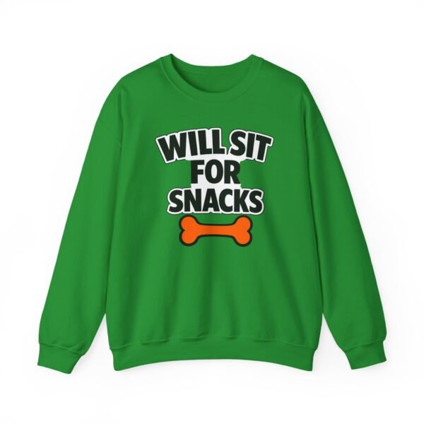 Will Sit for Snacks Funny Dog Bone Crewneck