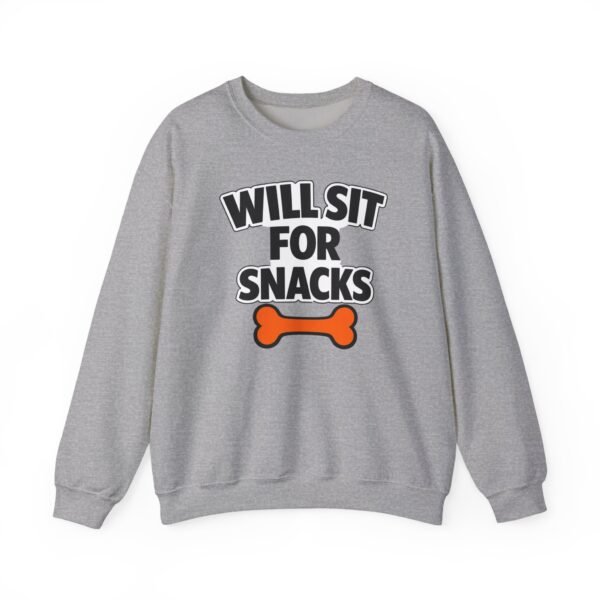 Will Sit for Snacks Funny Dog Bone Crewneck