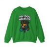15493081889105578953_2048.jpeg My Dog Walks Me Sweatshirt — Funny Rottweiler Dog Lover Crewneck