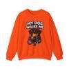 16043959940197030809_2048.jpeg My Dog Walks Me Sweatshirt — Funny Rottweiler Dog Lover Crewneck