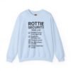 17074390804869285487_2048.jpeg Rottie Security™ "Funny Task List" Light Color Crewneck Sweatshirt