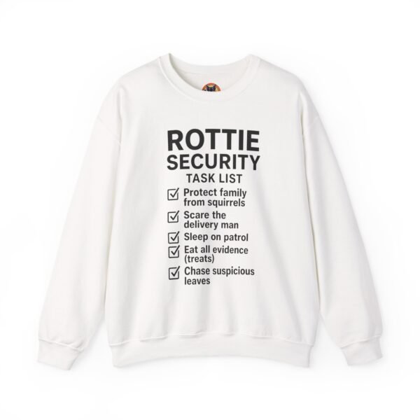 17539476574720884162_2048.jpeg Rottie Security™ "Funny Task List" Light Color Crewneck Sweatshirt