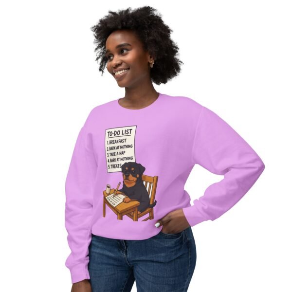 17626088234211321622_2048.jpeg Rottweiler To-Do List Sweatshirt — Cute Dog Cartoon Crewneck