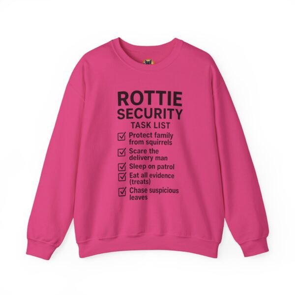 17849841881107622651_2048.jpeg Rottie Security™ "Funny Task List" Light Color Crewneck Sweatshirt