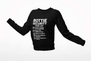 Rottie Security™ "Funny Task List" Dark Color Crewneck Sweatshirt