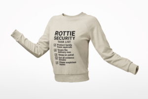 Rottie Security™ "Funny Task List" Light Color Crewneck Sweatshirt