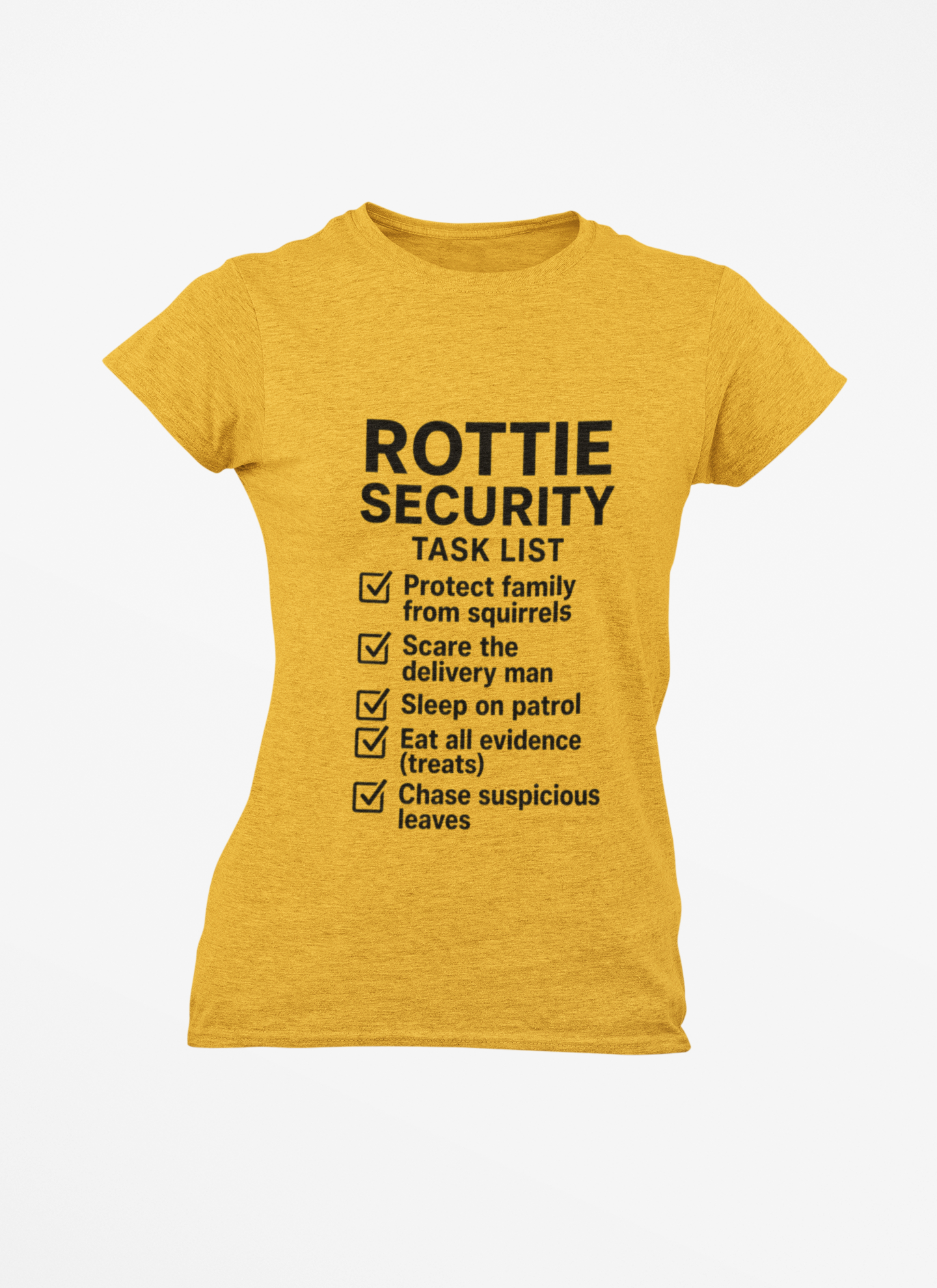 Rottie Security Task List T-Shirt — Funny Rottweiler Dog Lover Tee LTC