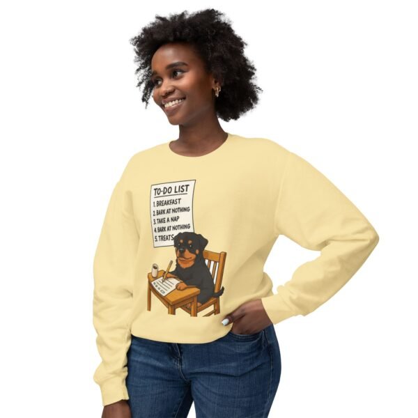 2473782116327493954_2048.jpeg Rottweiler To-Do List Sweatshirt — Cute Dog Cartoon Crewneck