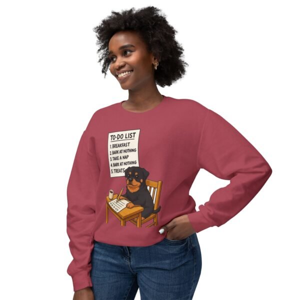 2555297045833880544_2048.jpeg Rottweiler To-Do List Sweatshirt — Cute Dog Cartoon Crewneck