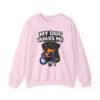 3039025492107132137_2048.jpeg My Dog Walks Me Sweatshirt — Funny Rottweiler Dog Lover Crewneck