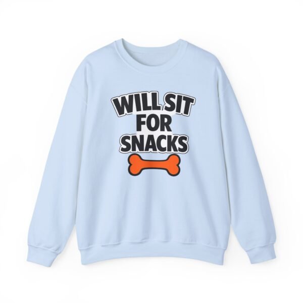 Will Sit for Snacks Funny Dog Bone Crewneck