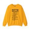3551774851469393494_2048.jpeg Rottie Security™ "Funny Task List" Light Color Crewneck Sweatshirt