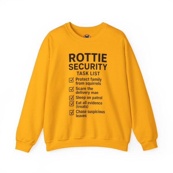 3551774851469393494_2048.jpeg Rottie Security™ "Funny Task List" Light Color Crewneck Sweatshirt