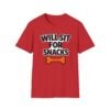 505630048564827325_2048.jpeg Will Sit For Snacks T-Shirt — Funny Dog Lover Tee with Bone Graphic