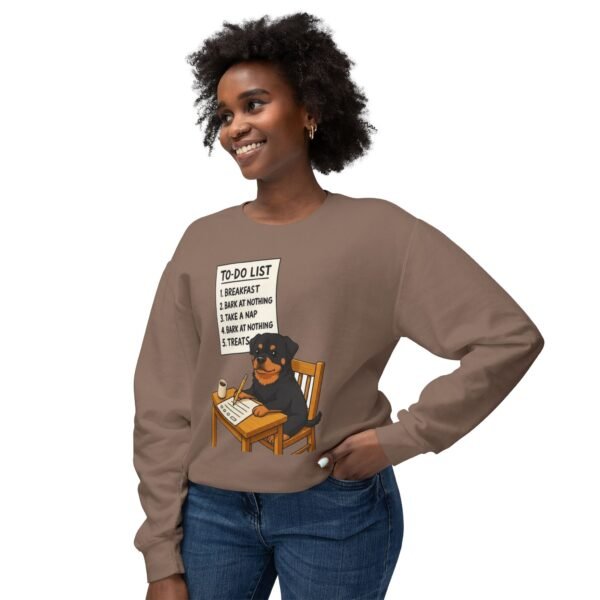 5569636459024322677_2048.jpeg Rottweiler To-Do List Sweatshirt — Cute Dog Cartoon Crewneck