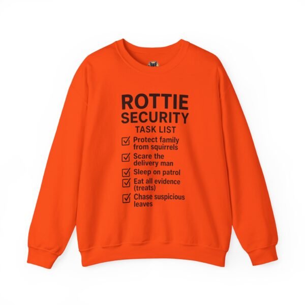 6086509800163979391_2048.jpeg Rottie Security™ "Funny Task List" Light Color Crewneck Sweatshirt