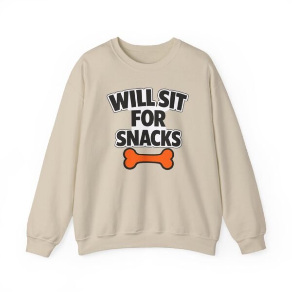 Will Sit for Snacks Funny Dog Bone Crewneck