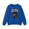 6973061036561784341_2048.jpeg My Dog Walks Me Sweatshirt — Funny Rottweiler Dog Lover Crewneck