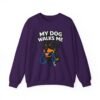 7386477334220554107_2048.jpeg My Dog Walks Me Sweatshirt — Funny Rottweiler Dog Lover Crewneck