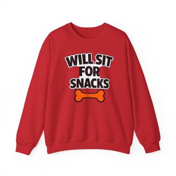 Will Sit for Snacks Funny Dog Bone Crewneck