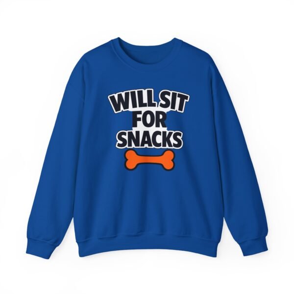 Will Sit for Snacks Funny Dog Bone Crewneck