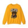 7910646998661209087_2048.jpeg My Dog Walks Me Sweatshirt — Funny Rottweiler Dog Lover Crewneck