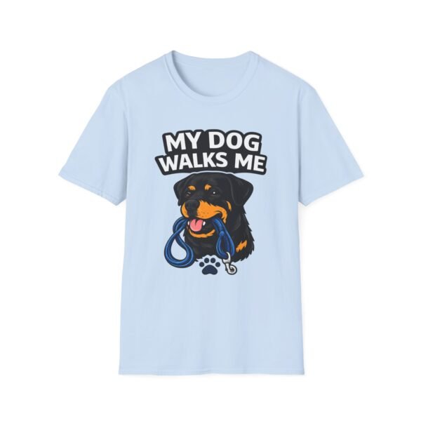 8016150857650854535_2048.jpeg My Dog Walks Me T‑Shirt — Funny Rottweiler Pet Owner Tee