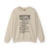 8088953285389394357_2048.jpeg Rottie Security™ "Funny Task List" Light Color Crewneck Sweatshirt