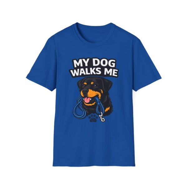 8661768949923508255_2048.jpeg My Dog Walks Me T‑Shirt — Funny Rottweiler Pet Owner Tee