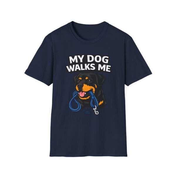 9096521108305400231_2048.jpeg My Dog Walks Me T‑Shirt — Funny Rottweiler Pet Owner Tee