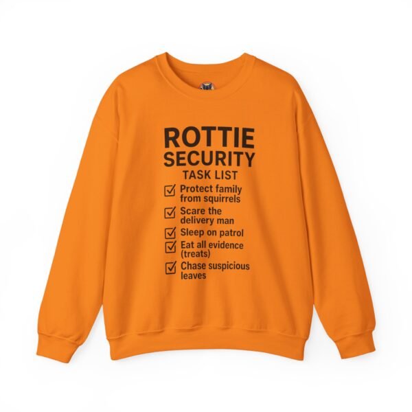 9807226609434133750_2048.jpeg Rottie Security™ "Funny Task List" Light Color Crewneck Sweatshirt