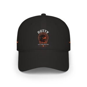 Rotty World Low Profile Baseball Cap — Retro Orange Rotty World Logo Hat